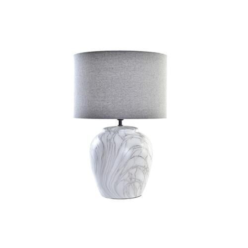 Bordlampe Lærred Keramik Grå Hvid (38 x 38 x 58 cm)