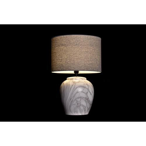 Bordlampe Lærred Keramik Grå Hvid (38 x 38 x 58 cm)