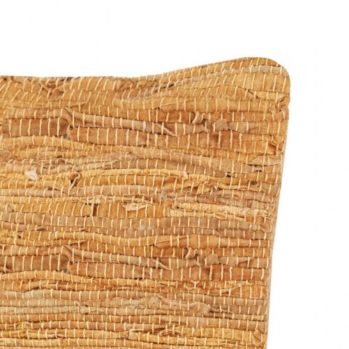 Puder 2 stk. chindi gyldenbrun 45 x 45 cm læder og bomuld