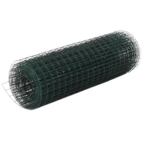 Hønsenet stål med PVC-belægning 10 x 0,5 m grøn