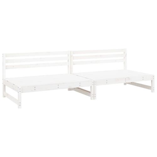Midtermoduler til havesofa 2 stk. 120x80 cm massivt fyr hvid