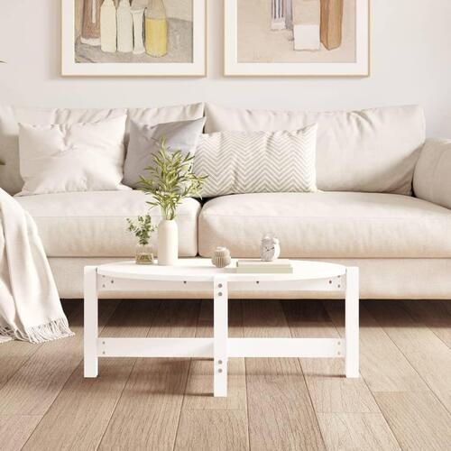 Sofabord 87x48x35 cm massivt fyrretræ hvid