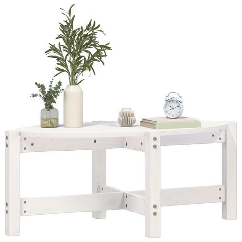 Sofabord 87x48x35 cm massivt fyrretræ hvid