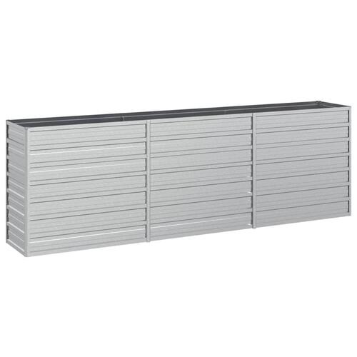 Højbed 240x40x77 cm galvaniseret stål sølvfarvet
