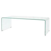 Sofabord 98x45x30 cm hærdet glas transparent