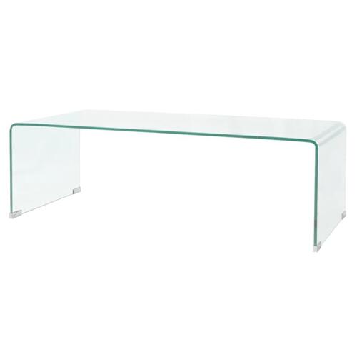 Sofabord 98x45x30 cm hærdet glas transparent