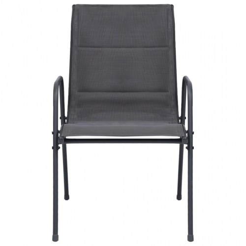 Havestole 4 stk. stabelbare stål og textilene antracitgrå