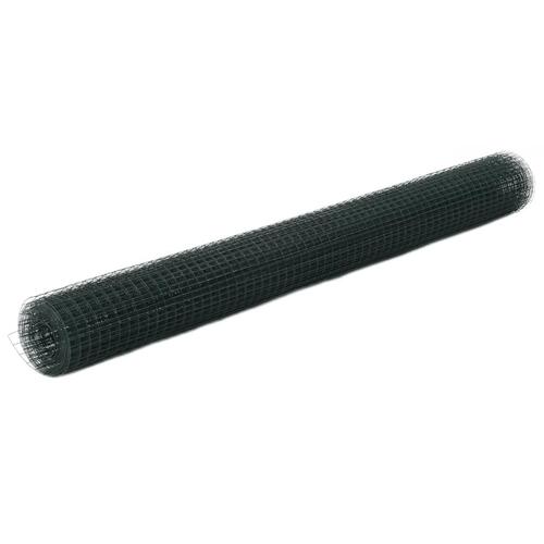 Hønsenet stål med PVC-belægning 10 x 1,5 m grøn