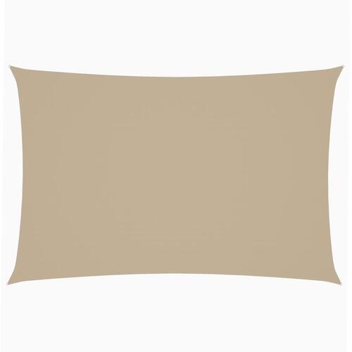 Solsejl Oxfordstof rektangulær 2 x 4 m beige