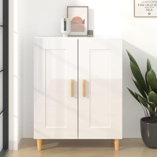 Skænk 69,5x34x90 cm konstrueret træ hvid højglans