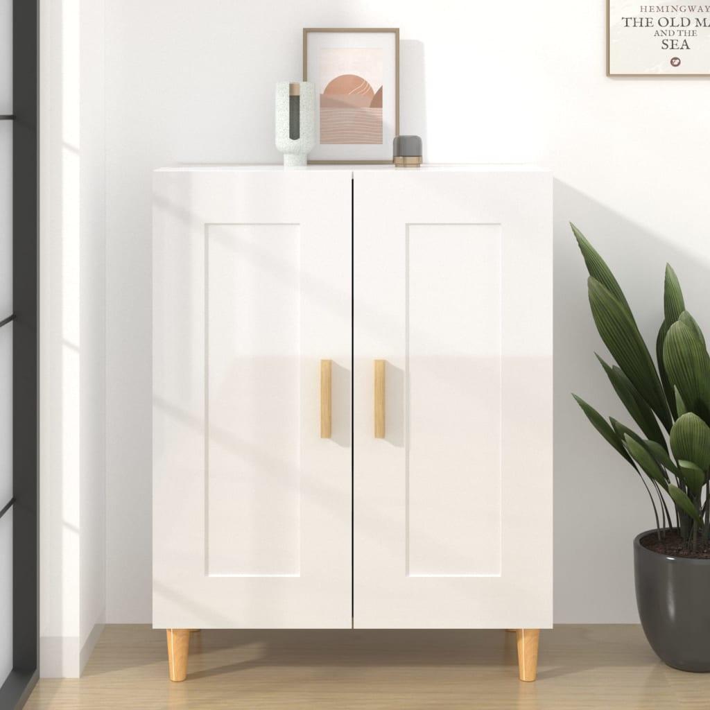 Skænk 69,5x34x90 cm konstrueret træ hvid højglans