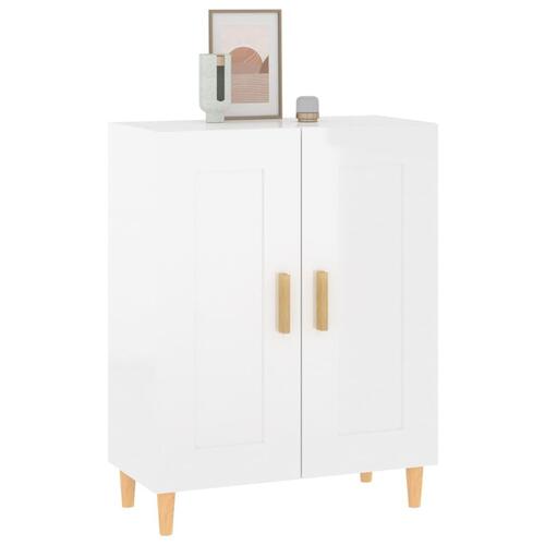 Skænk 69,5x34x90 cm konstrueret træ hvid højglans