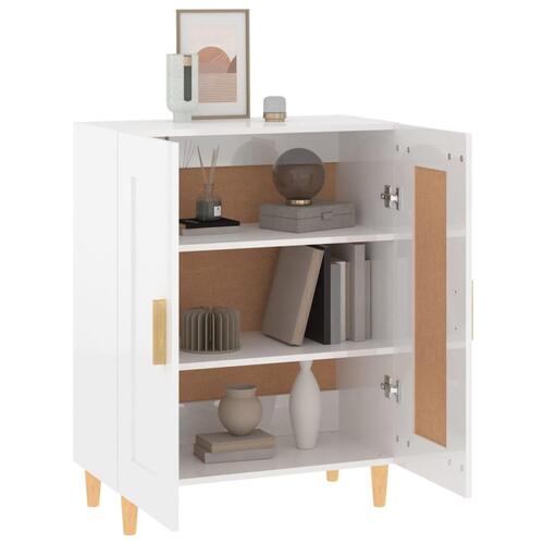 Skænk 69,5x34x90 cm konstrueret træ hvid højglans