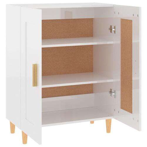 Skænk 69,5x34x90 cm konstrueret træ hvid højglans