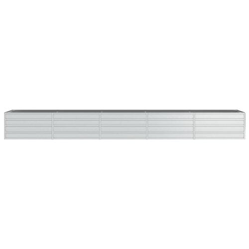 Højbed 400x80x45 cm galvaniseret stål sølvfarvet