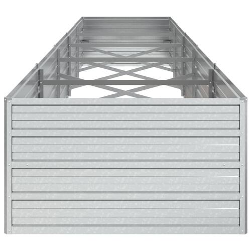 Højbed 400x80x45 cm galvaniseret stål sølvfarvet
