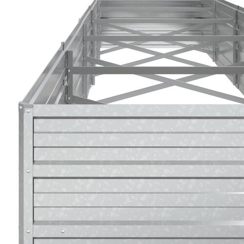 Højbed 400x80x45 cm galvaniseret stål sølvfarvet