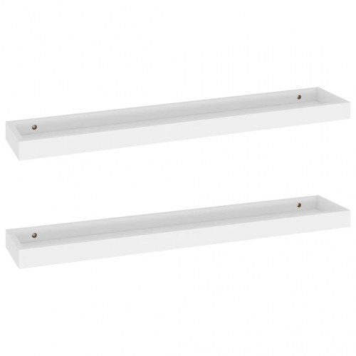 Svævehylder 2 stk. 80x15x4 cm MDF hvid