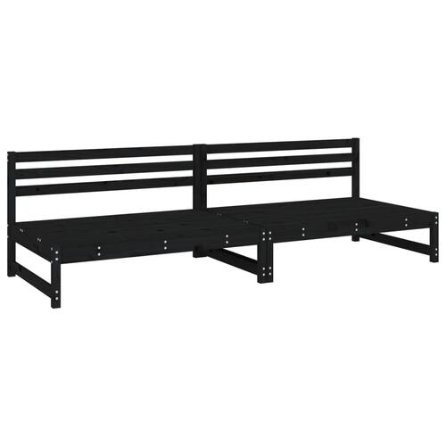 Midtermoduler til havesofa 2 stk. 120x80 cm massivt fyr sort