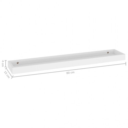 Svævehylder 2 stk. 80x15x4 cm MDF hvid