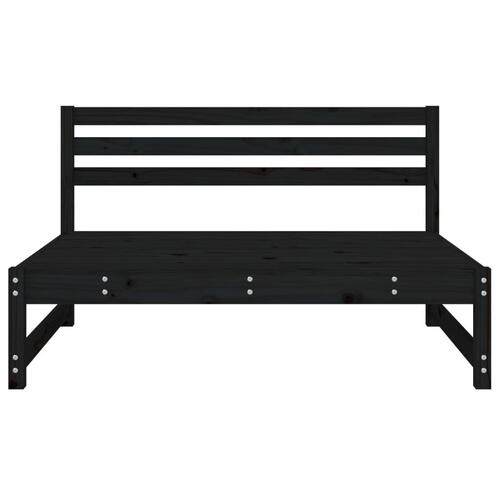 Midtermoduler til havesofa 2 stk. 120x80 cm massivt fyr sort