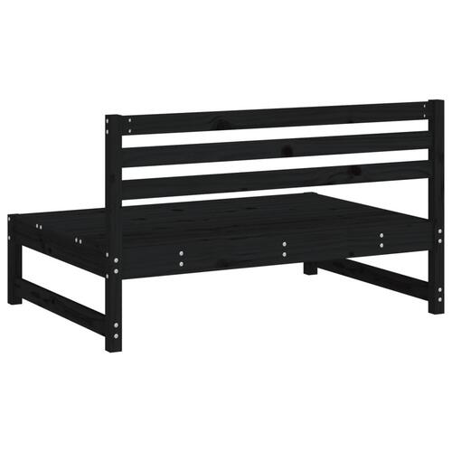 Midtermoduler til havesofa 2 stk. 120x80 cm massivt fyr sort