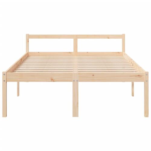 Seniorseng 135x190 cm dobbeltseng massivt fyrretræ