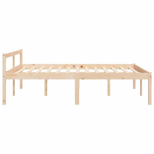 Seniorseng 135x190 cm dobbeltseng massivt fyrretræ