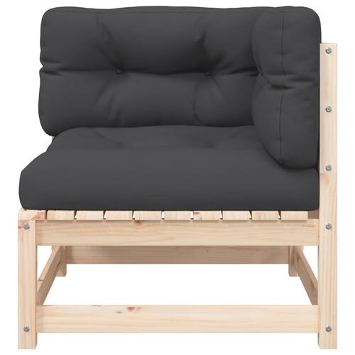 Hjørnemodul til havesofa med hynder og fodskammel