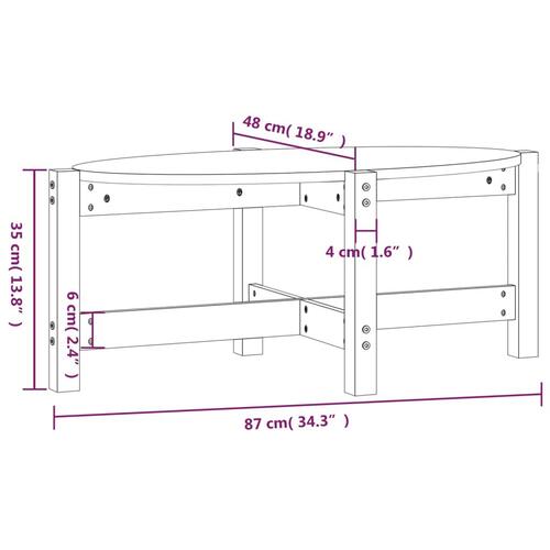 Sofabord 87x48x35 cm massivt fyrretræ
