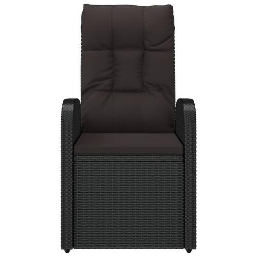 Havestole med hynder justerbart ryglæn 2 stk. polyrattan sort