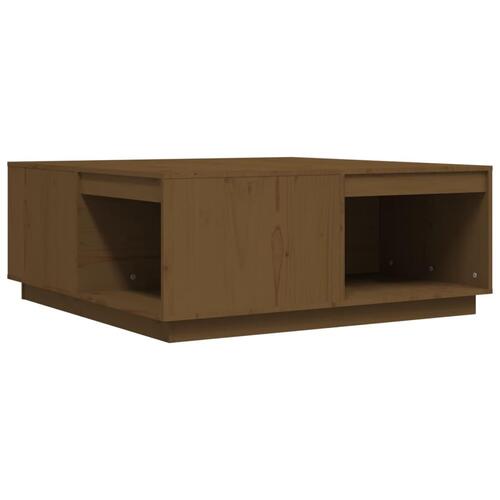 Sofabord 100x101x40,5 cm massivt fyrretræ gyldenbrun