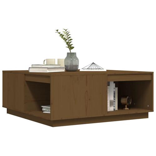 Sofabord 100x101x40,5 cm massivt fyrretræ gyldenbrun