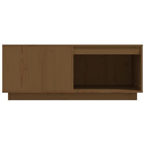 Sofabord 100x101x40,5 cm massivt fyrretræ gyldenbrun