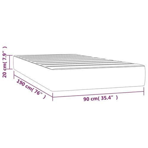 Springmadras med pocketfjedre 90x190x20 cm stof sort