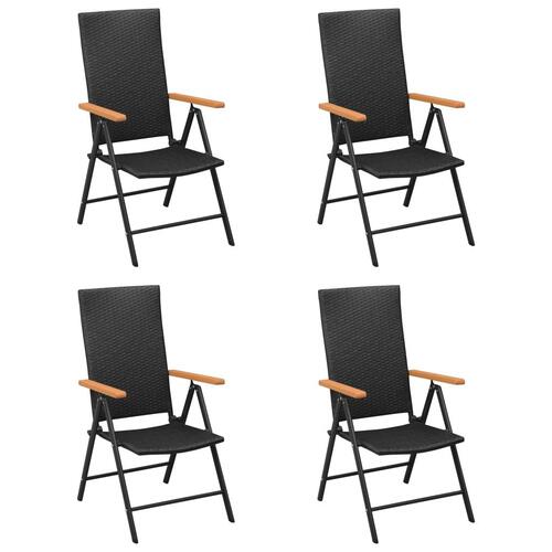 Havestole 4 stk. polyrattan sort