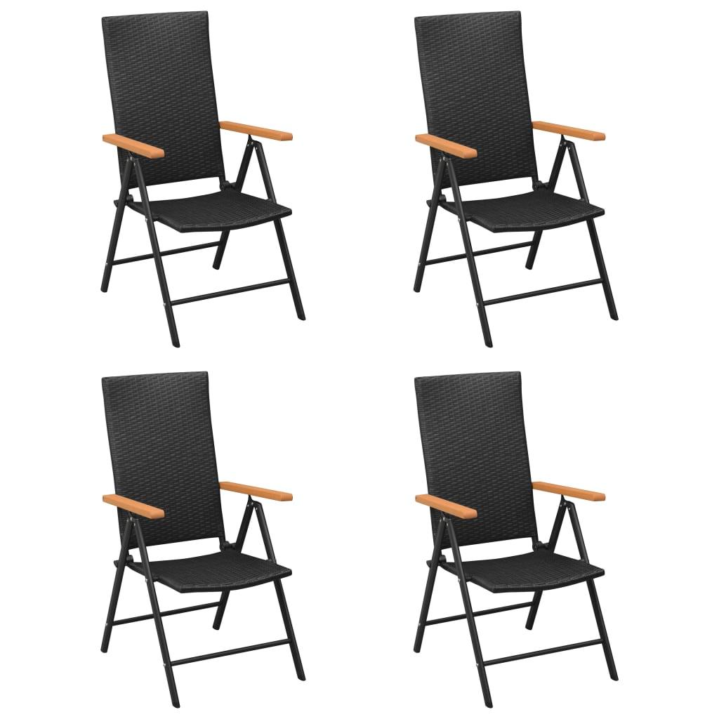 Havestole 4 stk. polyrattan sort