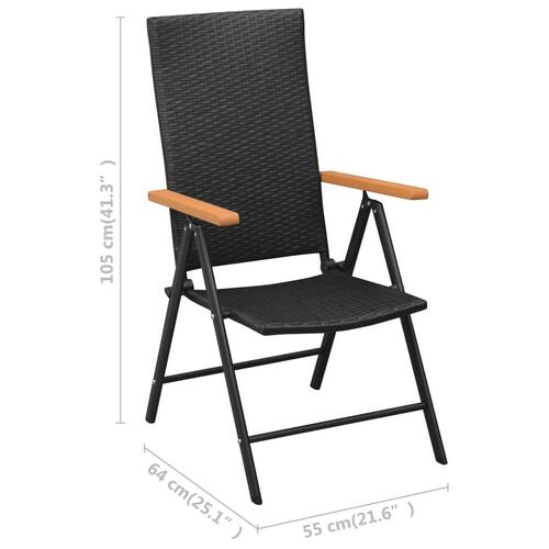 Havestole 4 stk. polyrattan sort