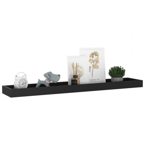 Svævehylder 4 stk. 80x15x4 cm MDF sort