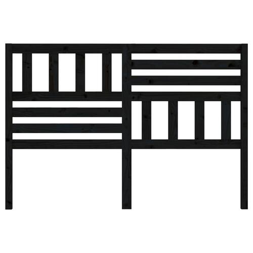 Sengegærde 126x4x100 cm massivt fyrretræ sort