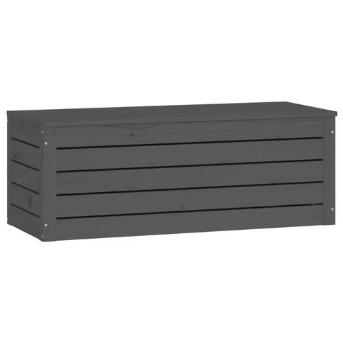 Opbevaringskasse 89x36,5x33 cm massivt fyrretræ grå