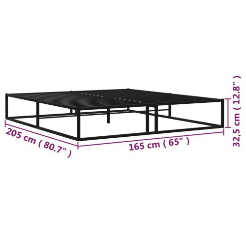 Sengestel 160x200 cm i metal - sort dobbeltseng med lamelbund