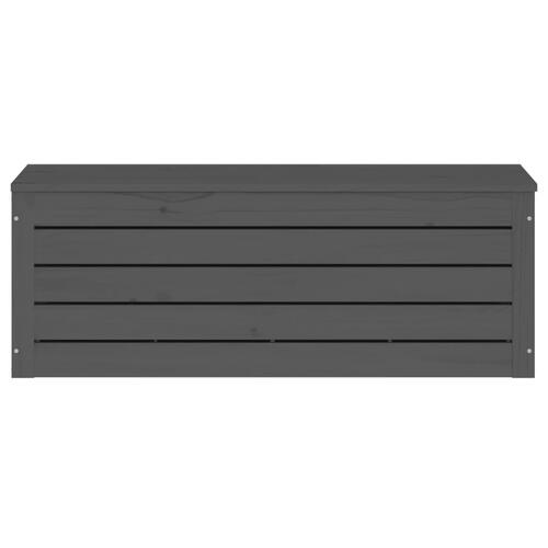 Opbevaringskasse 89x36,5x33 cm massivt fyrretræ grå