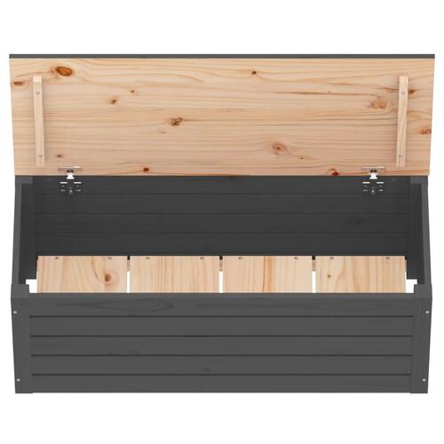 Opbevaringskasse 89x36,5x33 cm massivt fyrretræ grå