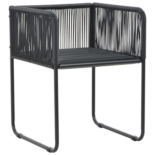 Havestole 4 stk. med puder polyrattan sort