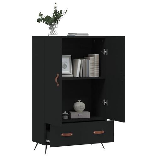 Skab 69,5x31x115 cm konstrueret træ sort