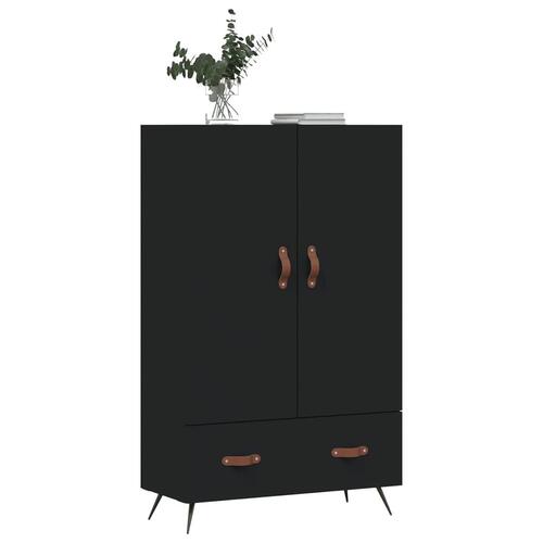 Skab 69,5x31x115 cm konstrueret træ sort