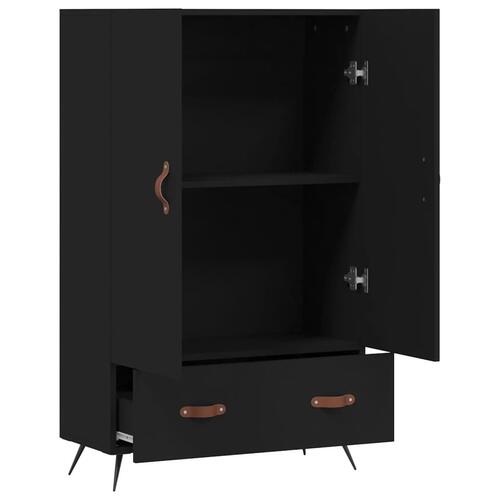 Skab 69,5x31x115 cm konstrueret træ sort