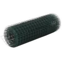 Hønsenet stål med PVC-belægning 25 x 0,5 m grøn