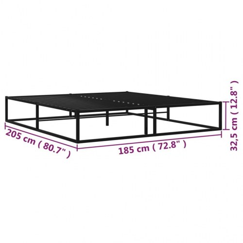 Sengestel 180×200 cm i metal - sort
